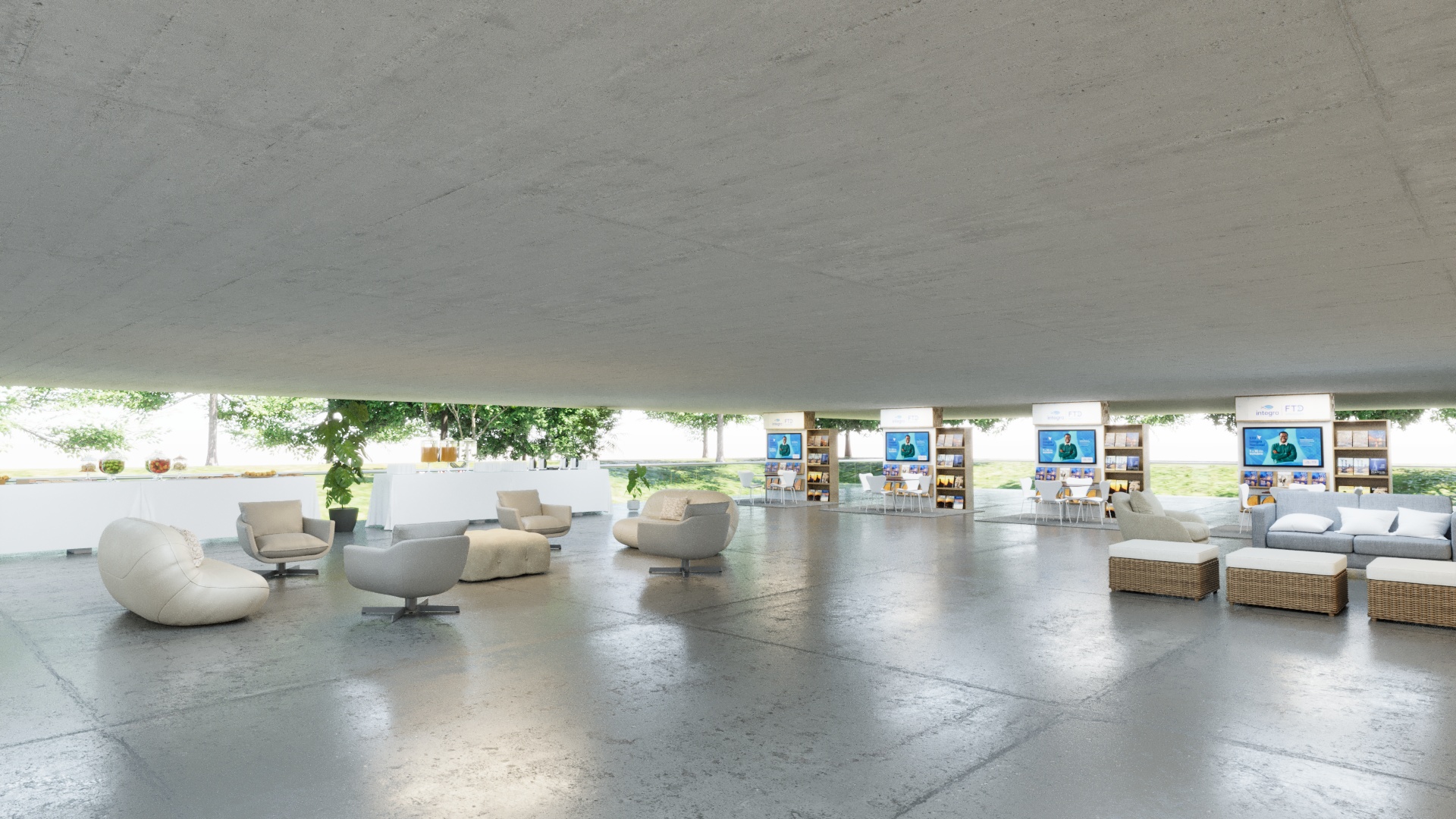 Lounges e relacionamento — projeto 3D INTEGRA 2026
