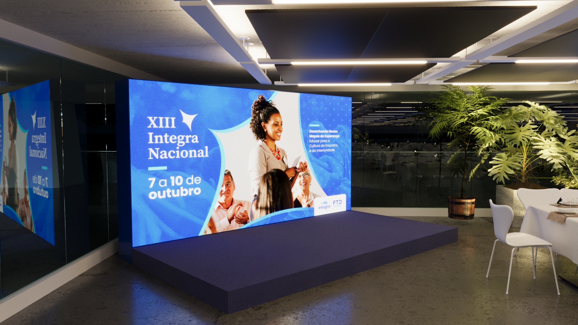Detalhe do LED e paisagismo — projeto 3D INTEGRA 2026
